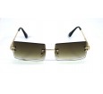 Óculos de Sol Metal Unissex Dourado Lt Marrom Degrade - HT1263DMD