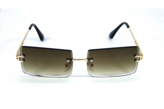 Óculos de Sol Metal Unissex Dourado Lt Marrom Degrade - HT1263DMD