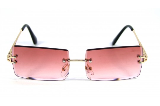 Óculos de Sol Metal Unissex Dourado Lt Rosa - HT1263DR