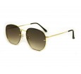 Óculos de Sol Metal Hexagonal Lente Flutuante Dourado Lt Degrade - HT202247DD