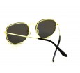 Óculos de Sol Metal Hexagonal Lente Flutuante Dourado Lt Preto - HT202247DP