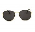 Óculos de Sol Metal Hexagonal Lente Flutuante Dourado Lt Preto - HT202247DP