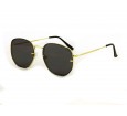Óculos de Sol Metal Hexagonal Lente Flutuante Dourado Lt Preto - HT202247DP