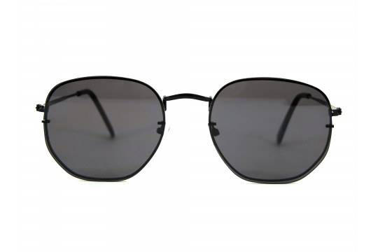 Óculos de Sol Metal Hexagonal Lente Flutuante Preto - HT202247P