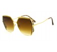 Óculos de Sol Metal Feminino Dourado c/ Estampado - HT202538DE