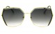 Óculos de Sol Metal Feminino Dourado Lt Preto Degrade - HT202538DPD