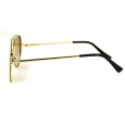 Óculos de Sol Metal Unissex Dourado Lt Marrom - HT202567DM