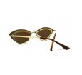 Óculos de Sol Metal Feminino Dourado Lt Marrom - HT236823DM