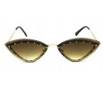 Óculos de Sol Metal Feminino Dourado Lt Marrom Degrade - HT236823DMD