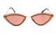 Óculos de Sol Metal Feminino Dourado Lt Rosa - HT236823DR