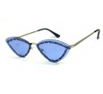 Óculos de Sol Metal Feminino Prata Lt Azul - HT236823PA