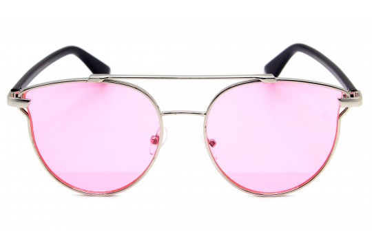 Óculos de Sol Metal Feminino Clean Prata Lt Rosa - M10240PR