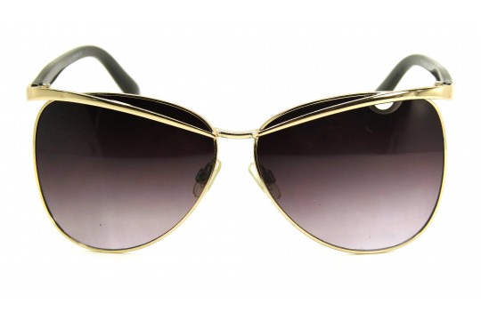 Óculos de Sol Metal Feminino Preto c/ Dourado - M131165PD