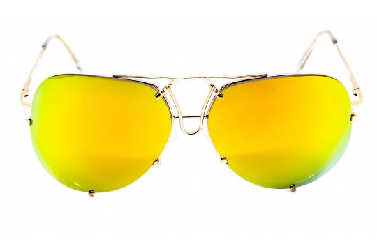 Óculos de Sol Metal Unissex Dourado Lt Laranja - M3663DL