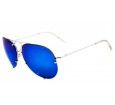 Óculos de Sol Metal Unissex Prata Lt Azul - M3663PA