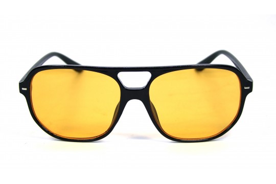 Óculos de Sol Acetato Unissex Preto Lt Amarelo  - OM50482PA