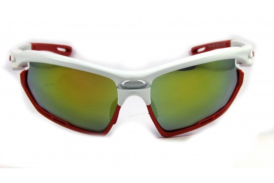 Óculos de Sol Acetato Esportivo Unissex Branco c/ Vermelho - SPD2268BV