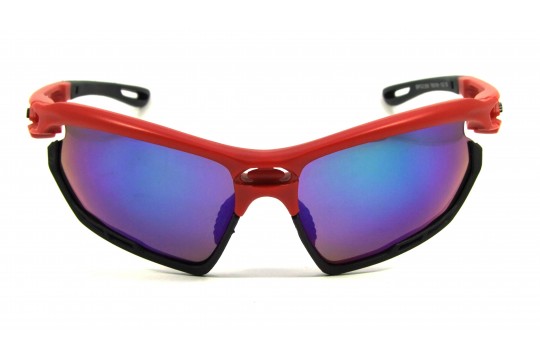 Óculos de Sol Acetato Esportivo Unissex Vermelho c/ Preto - SPD2268VP