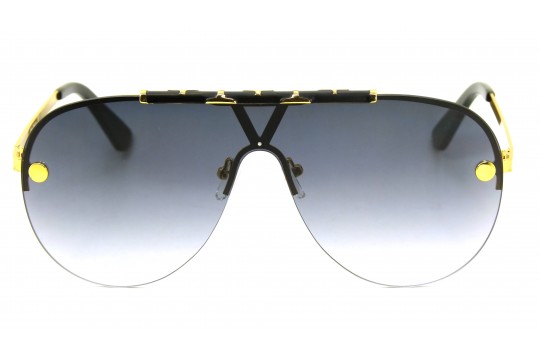 Óculos de Sol Premium Metal Unissex Dourado Lt Cinza - T9040DC
