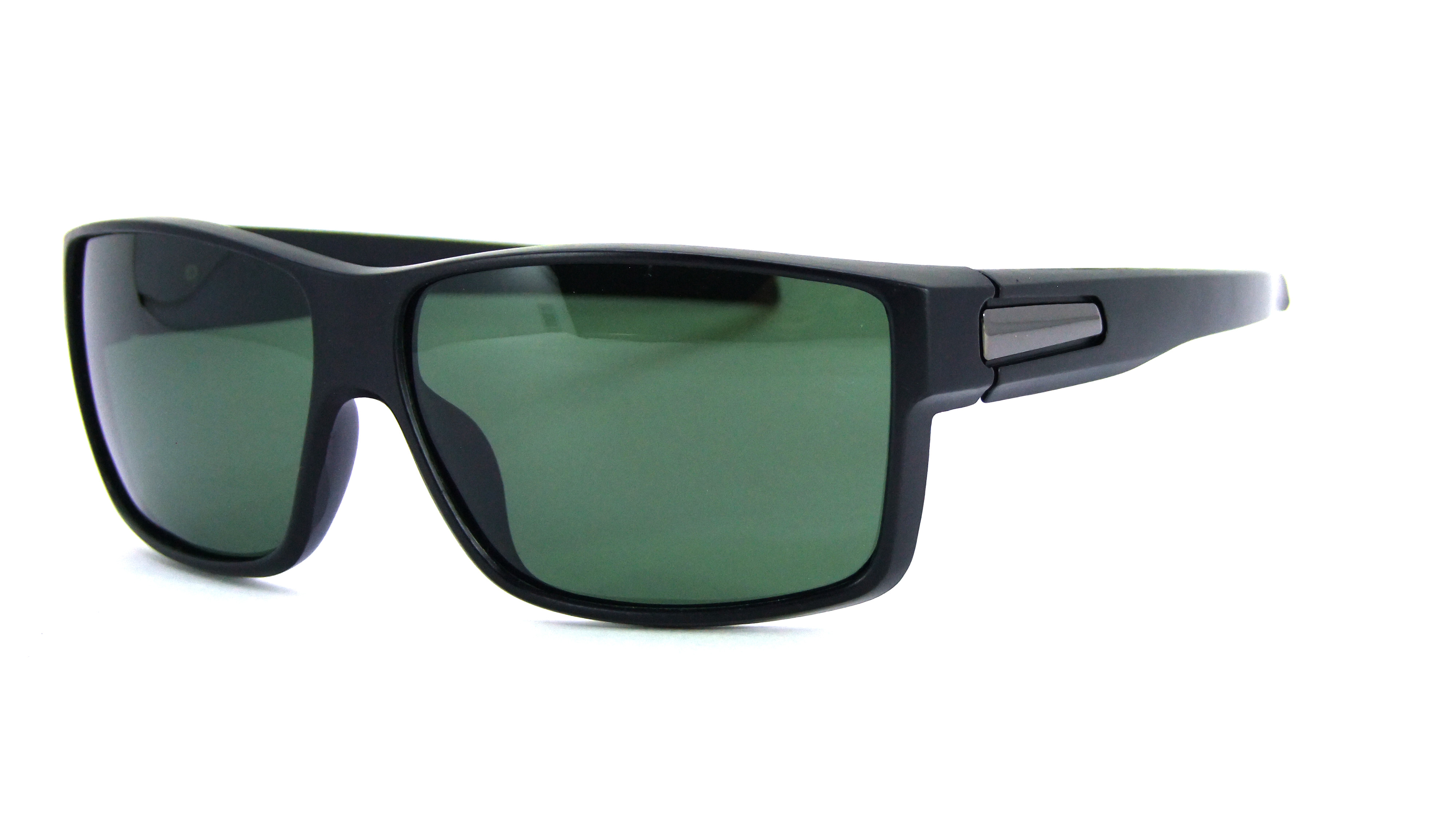 Óculos de Sol Acetato Esportivo Masculino Preto Fosco Lt Verde - 2342PFV